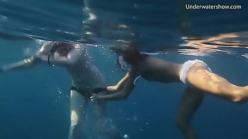 Underwater Lesbian Bikini Pool Shower 